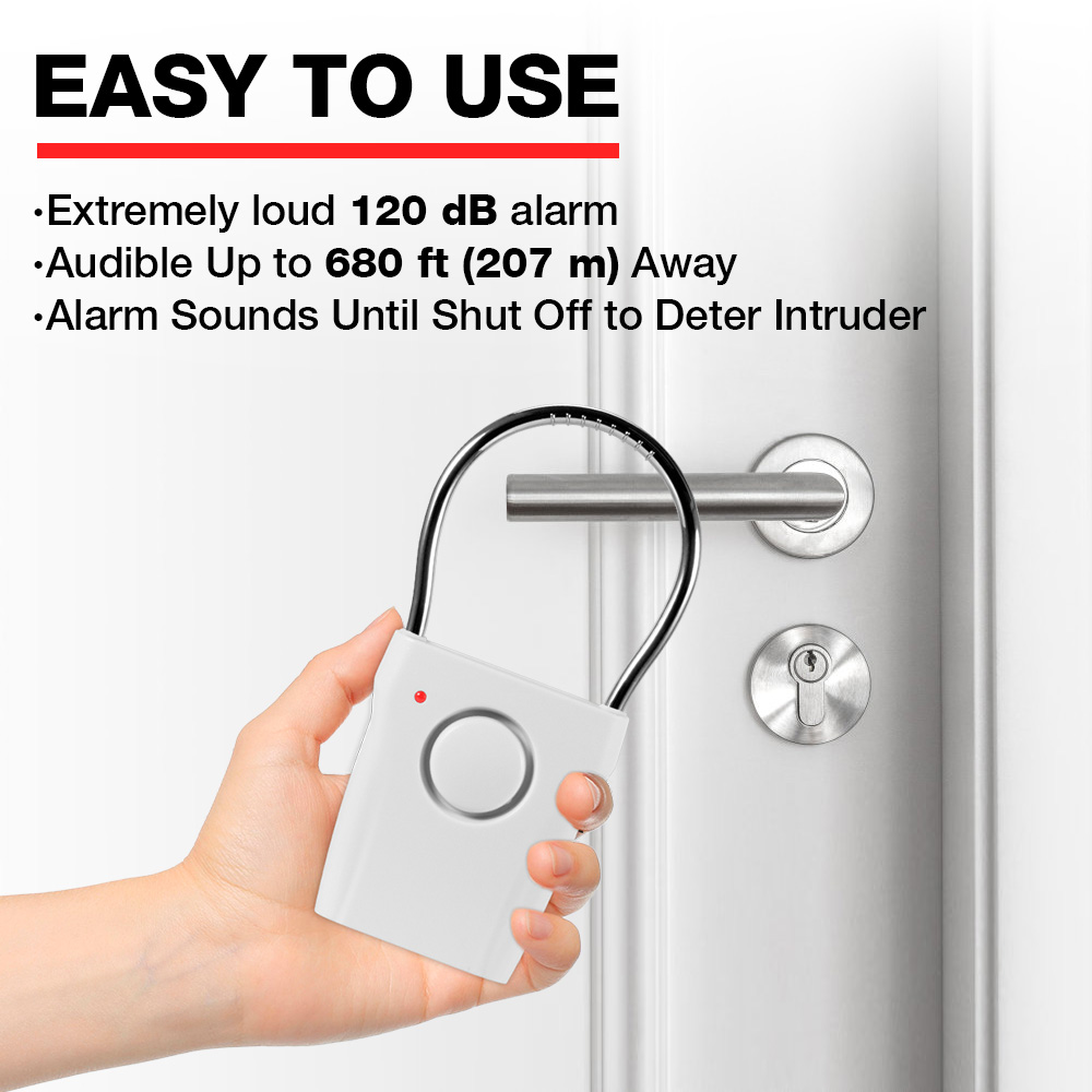 Door Wedge Alarm - Door Handle Alarm, 120dB Door/Window Sensor