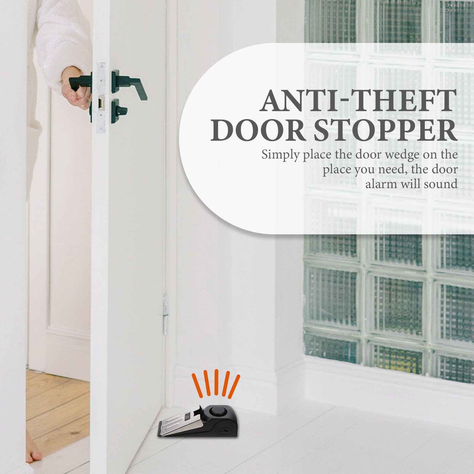 Door Wedge Alarm - Door Stopper Press-Type Security Alarm Portable