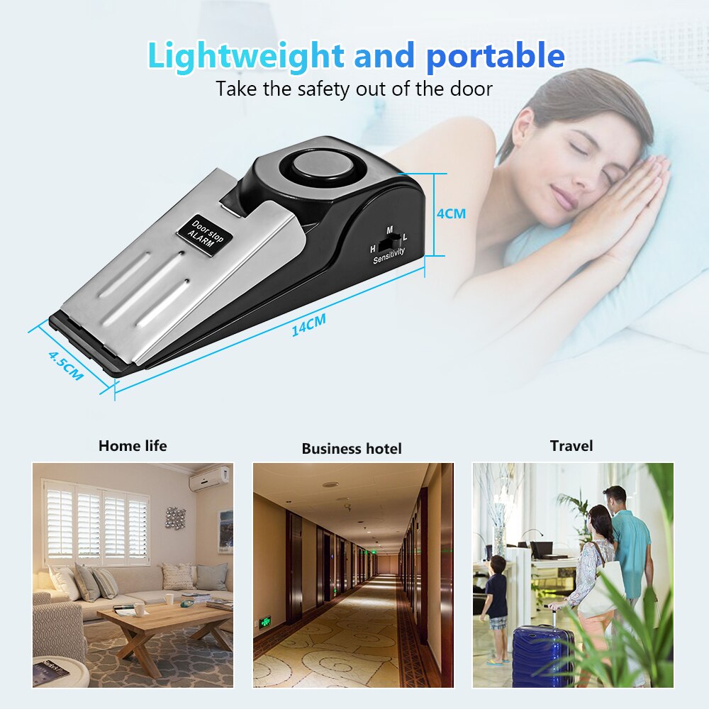 2 Pack Wireless Door Stop Alar - Door Wedge Alarm recension och pris