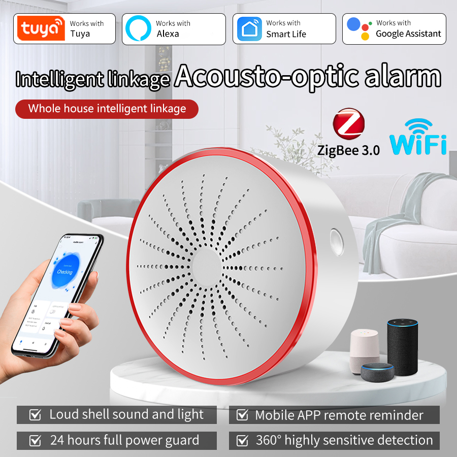 Tuya WiFi ZigBee Smart Alarm S - Home Security Siren recension och pris