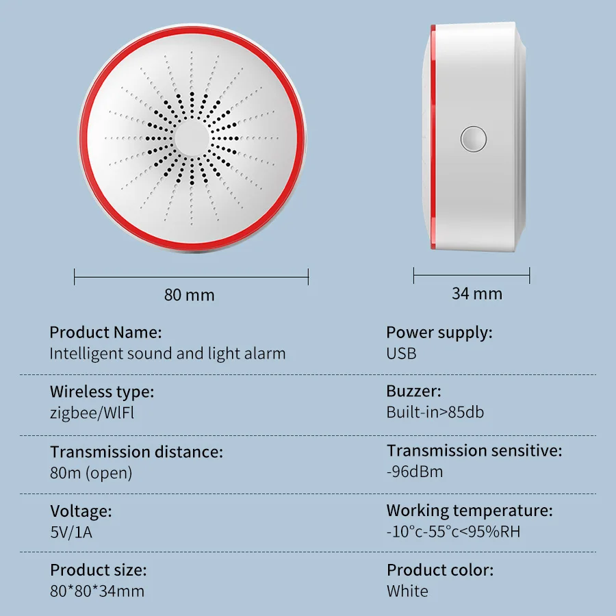 Tuya WiFi ZigBee Smart Alarm S - Home Security Siren recension och pris