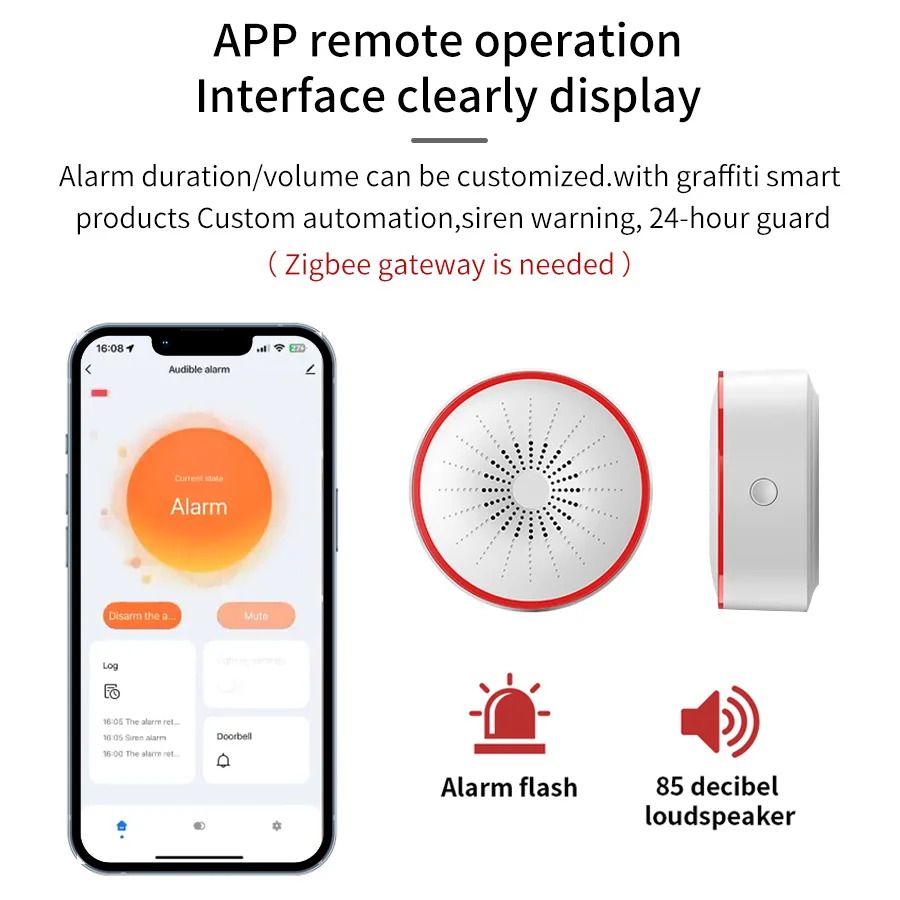 Tuya WiFi ZigBee Smart Alarm S - Home Security Siren recension och pris