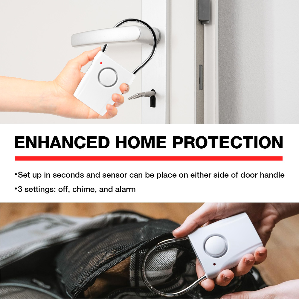 Door Handle Alarm, 120dB Door/ - Door Wedge Alarm recension och pris