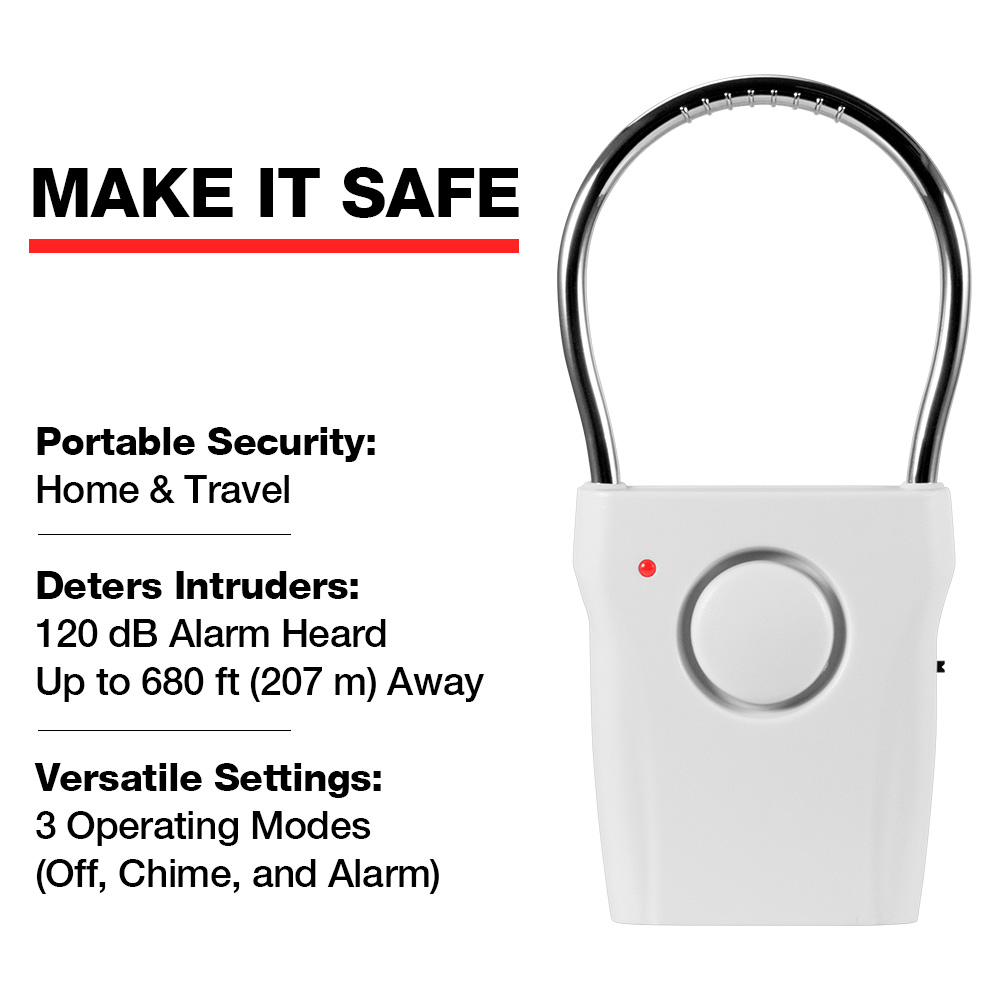 Door Handle Alarm, 120dB Door/ - Door Wedge Alarm recension och pris