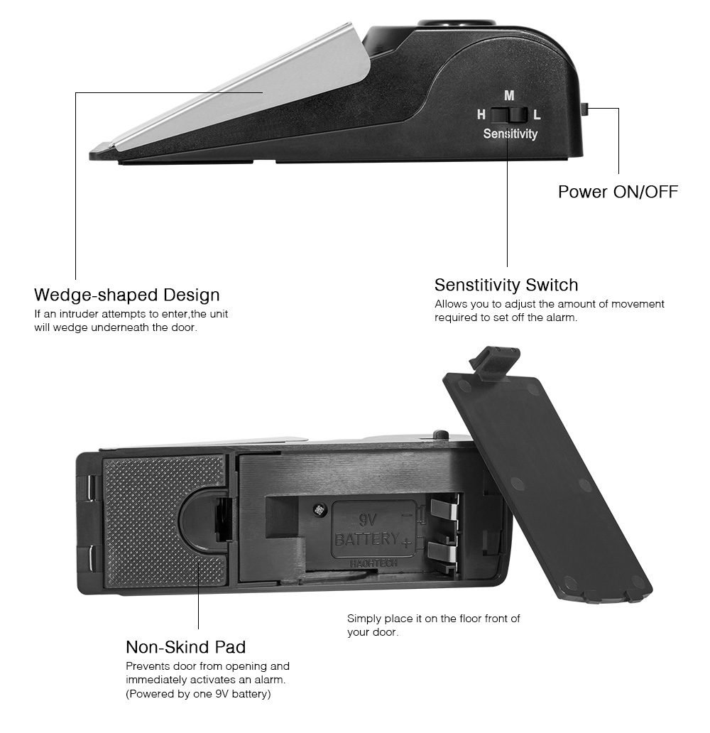 Wireless Anti-theft Door Stop  - Door Wedge Alarm recension och pris