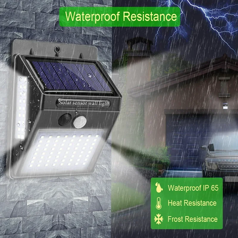 Outdoor Solar 100 LED PIR Moti - Home Security Yard Sensors recension och pris